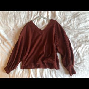 Burnt orange long sleeve top. Bell sleeve